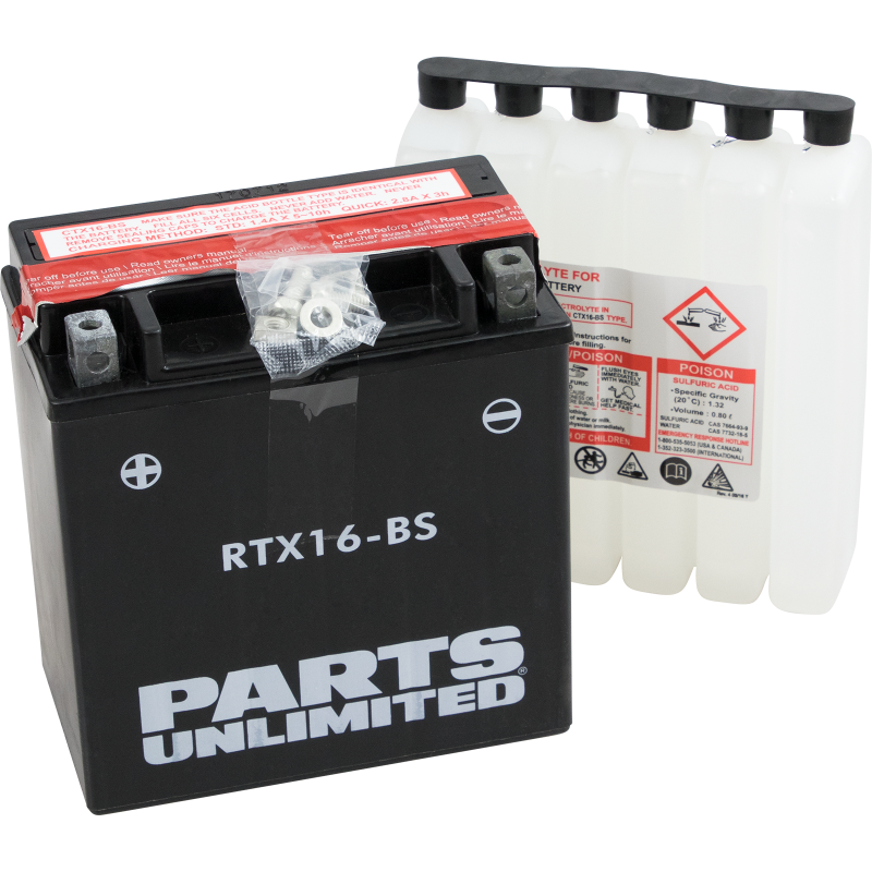 CTX16-BS PARTS-UNLIMITED-BATTERIES CTX16-BS W/ACID PACK PC CTX16-BS W/ACID PACK PC BATTERY GROUP 