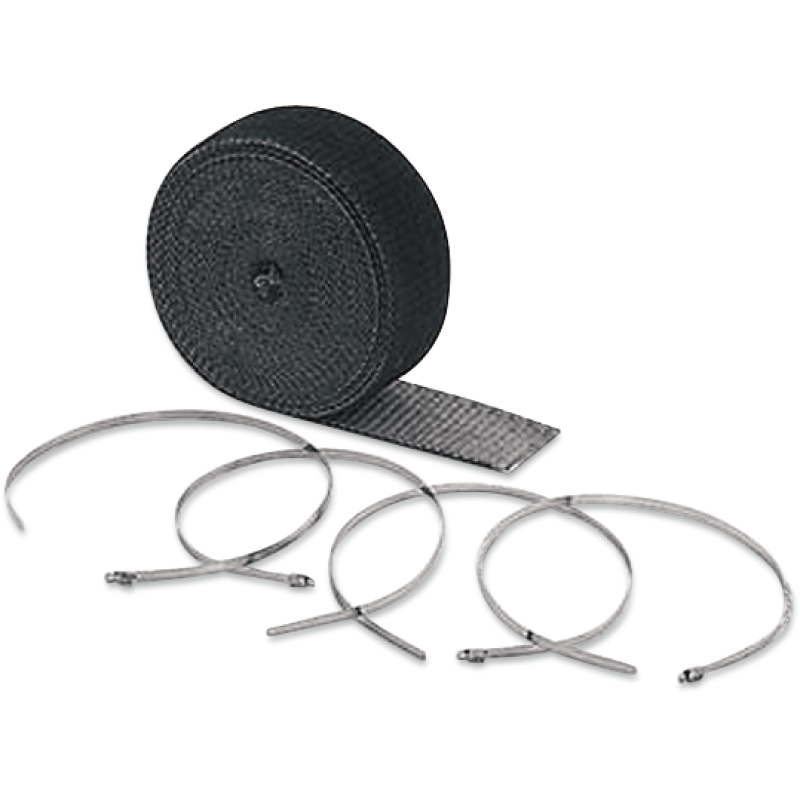 2002BK ACCEL 2"X25' BLACK EXHAUST WRAP W/ CLAMPS 2"X25' BLACK EXHAUST WRAP W/ CLAMPS ACCESSORY PARTS FOR EXHAUSTS 