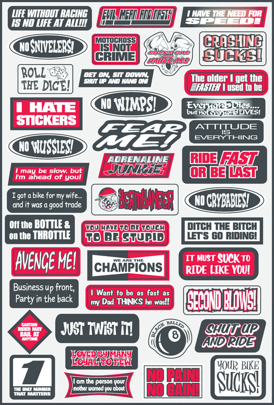 07-68012 FACTORY-EFFEX SPONSOR STICKER KIT "FUN PHRASES" SPONSOR STICKER KIT "FUN PHRASES" STICKERS-DECALS 