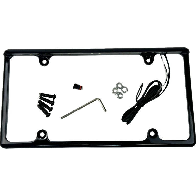 LPF-AUTO-B CUSTOM-DYNAMICS FRAME LICENSE LED GLOSS BLACK UTV FRAME LICENSE LED GLOSS BLACK UTV LICENSE PLATE GROUP 