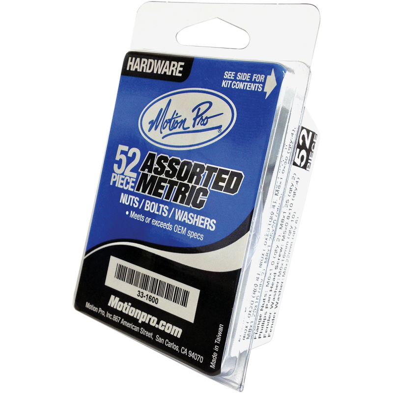 33-1600 MOTION-PRO 52 PIECE METRIC HARDWARE KIT 52 PIECE METRIC HARDWARE KIT HARDWARE KITS - APPLICATION RELATED 