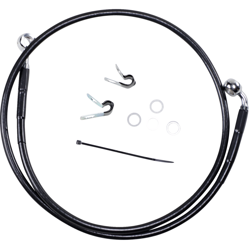 660313-6BLK DRAG-SPECIALTIES 04-10 XL +6 BLK FRT BRAKE LINE KIT 04-10 XL +6 BLK FRT BRAKE LINE KIT BRAKE LINES-HOSES-STAINLESS STEEL 