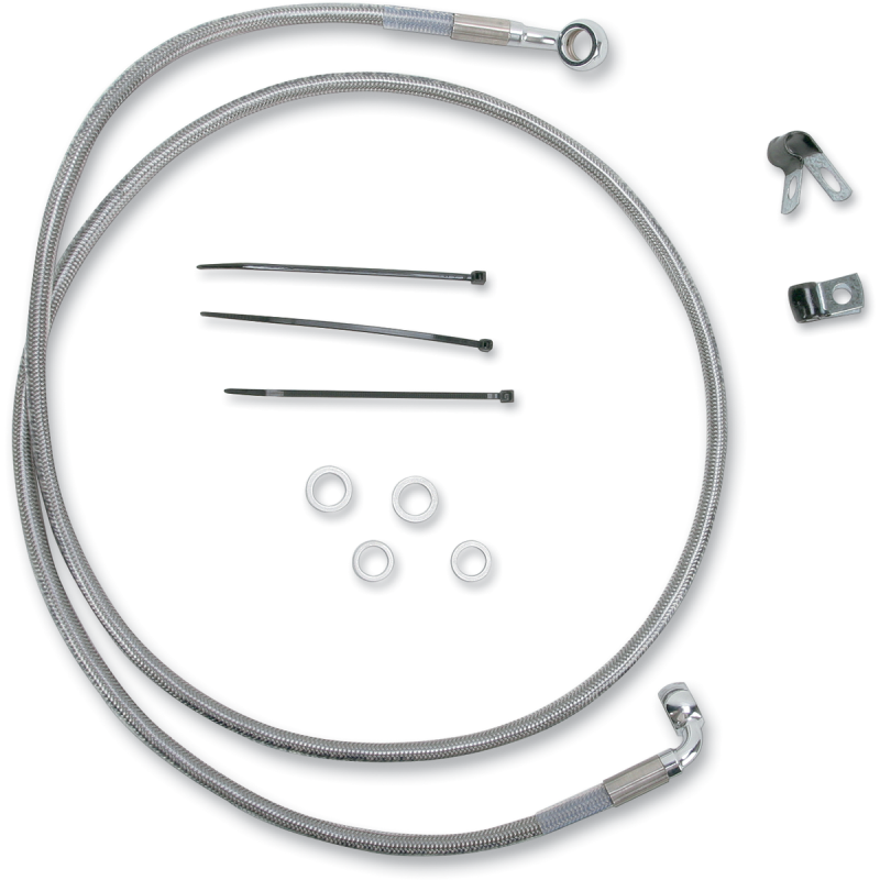 640210-8 DRAG-SPECIALTIES 99-07 FXST FRT S/S BRAKE LINE KIT +8 99-07 FXST FRT S/S BRAKE LINE KIT +8 BRAKE LINES-HOSES-STAINLESS STEEL 