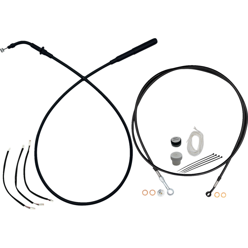 249010-B FAT-BAGGERS-INC EZ Install Kit - 10" Handlebars -Upper Clutch-FullLength BLK EZ Install Kit - 10" Handlebars -Upper Clutch-FullLength BLK CLUTCH & BRAKE CABLE/HOSE KTS 