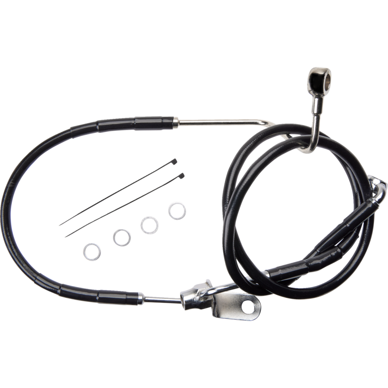 621225-BLK DRAG-SPECIALTIES BRAKE LINE RR NON ABS BL BRAKE LINE RR NON ABS BL BRAKE LINES-HOSES-STAINLESS STEEL 
