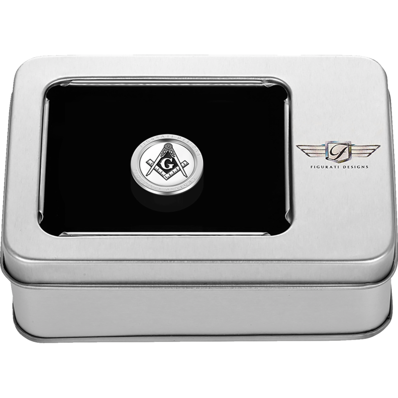 FD42-HTSC-SS FIGURATI-DESIGNS HEEL-TOE SHIFTER COVER SILVER WITH MASONIC EMBLEM HEEL-TOE SHIFTER COVER SILVER WITH MASONIC EMBLEM SHIFTER LEVERS & PARTS 
