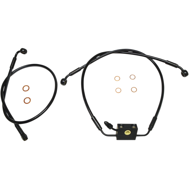 SBB1335-32 MAGNUM Brake Line - XR - Dual Disc - ABS - Black - Softail Brake Line - XR - Dual Disc - ABS - Black - Softail BRAKE LINES-HOSES-STAINLESS STEEL 