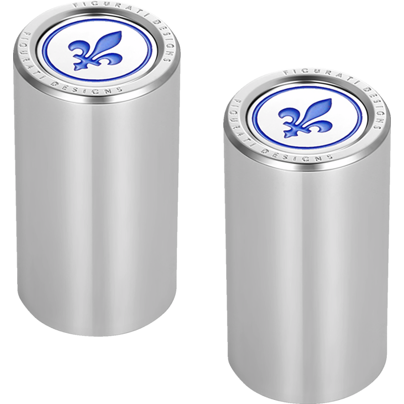 FD05-25.2/46.5-SS FIGURATI-DESIGNS BLUE FLEUR-DE-LIS DOCKING COVERS SILVER 25X46mm BLUE FLEUR-DE-LIS DOCKING COVERS SILVER 25X46mm LUGGAGE PARTS & ACCESSORIES 