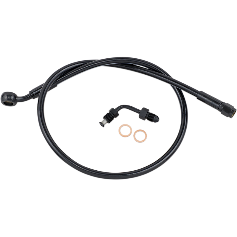 SBB1501-27 MAGNUM Brake Line - Upper with Adapter - Black Brake Line - Upper with Adapter - Black BRAKE LINES-HOSES-STAINLESS STEEL 