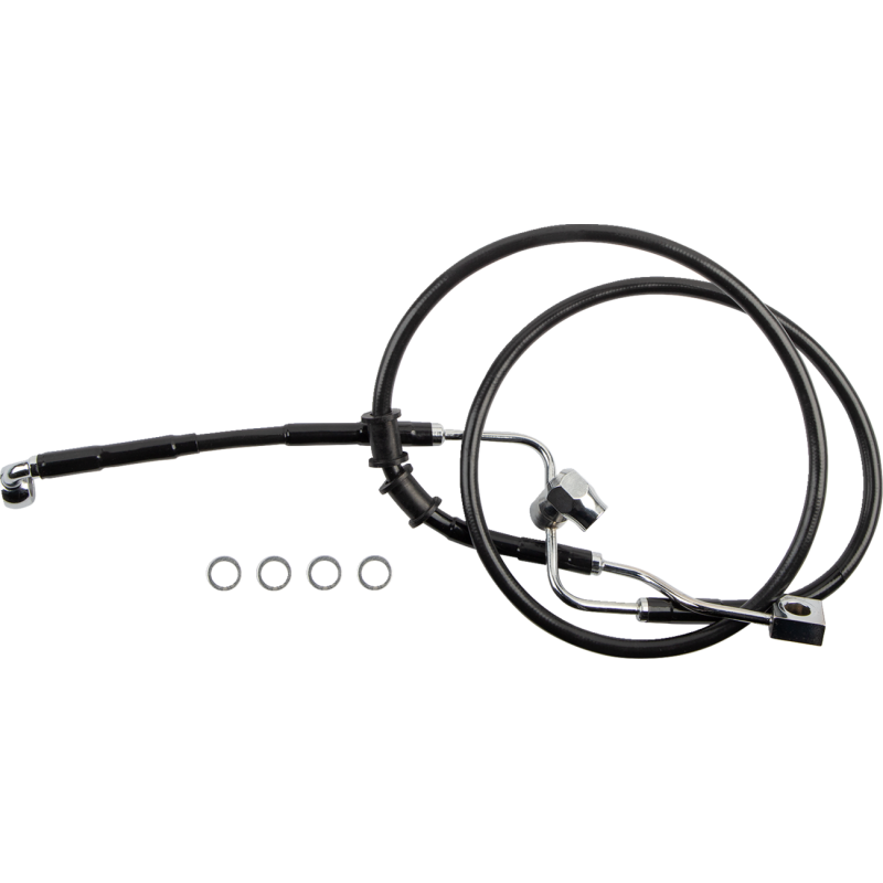 618598-BLK DRAG-SPECIALTIES BRAKE LINE RR ABS BL BRAKE LINE RR ABS BL BRAKE LINES-HOSES-STAINLESS STEEL 