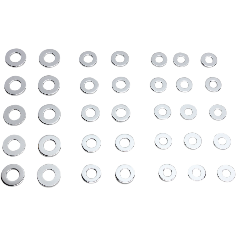 MPBDR6 DRAG-SPECIALTIES SAE FLAT WASHER KIT(35PCS) CHROME SAE FLAT WASHER KIT(35PCS) CHROME HARDWARE KITS - ASSORTMENTS 