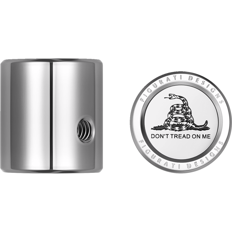 FD40-HTSC-SS FIGURATI-DESIGNS HEEL-TOE SHIFTER COVER SILVER WITH DON'T TREAD ON ME HEEL-TOE SHIFTER COVER SILVER WITH DON'T TREAD ON ME SHIFTER LEVERS & PARTS 