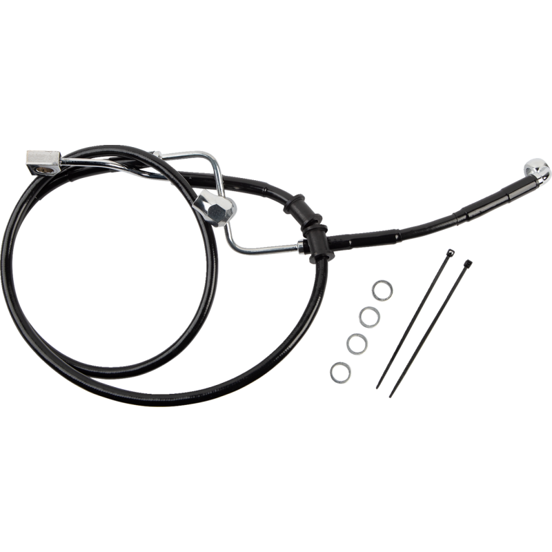 618602-BLK DRAG-SPECIALTIES BRAKE LINE RR ABS BL BRAKE LINE RR ABS BL BRAKE LINES-HOSES-STAINLESS STEEL 