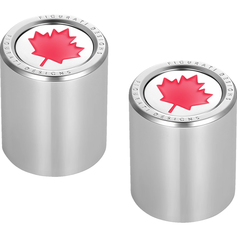 FD03-25.2/32-SS FIGURATI-DESIGNS RED MAPLE LEAF DOCKING COVERS SILVER 25X32mm RED MAPLE LEAF DOCKING COVERS SILVER 25X32mm LUGGAGE PARTS & ACCESSORIES 
