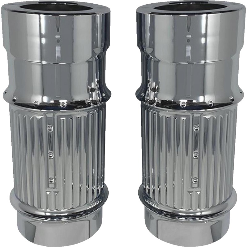 C1116-C COVINGTONS Fork Leg Bells - Fat - Dimpled - Chrome Fork Leg Bells - Fat - Dimpled - Chrome FORK TINS-SLIDER PRODUCTS 