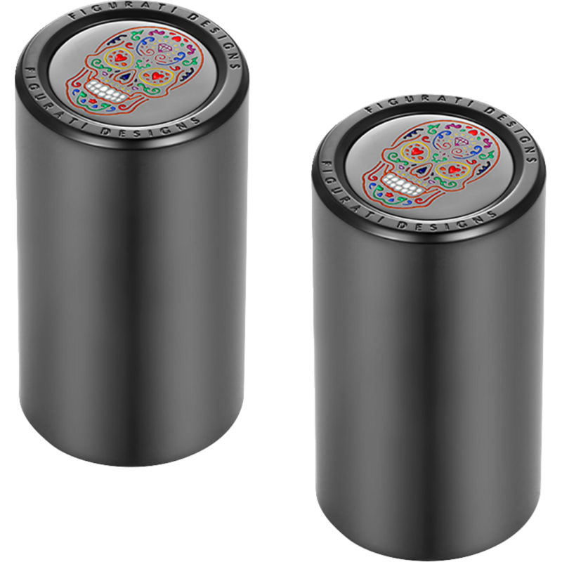 FD30-DC-25.2/46.2-BLK FIGURATI-DESIGNS ND MAG DOCKING COVERS BLACK WITH SUGAR SKULL-25.2X46.5MM ND MAG DOCKING COVERS BLACK WITH SUGAR SKULL-25.2X46.5MM LUGGAGE PARTS & ACCESSORIES 