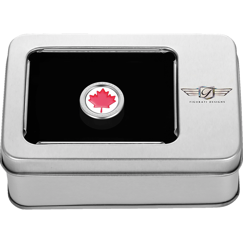 FD03-HTSC-SS FIGURATI-DESIGNS RED MAPLE LEAF SHIFTER COVER SILVER RED MAPLE LEAF SHIFTER COVER SILVER SHIFTER LEVERS & PARTS 