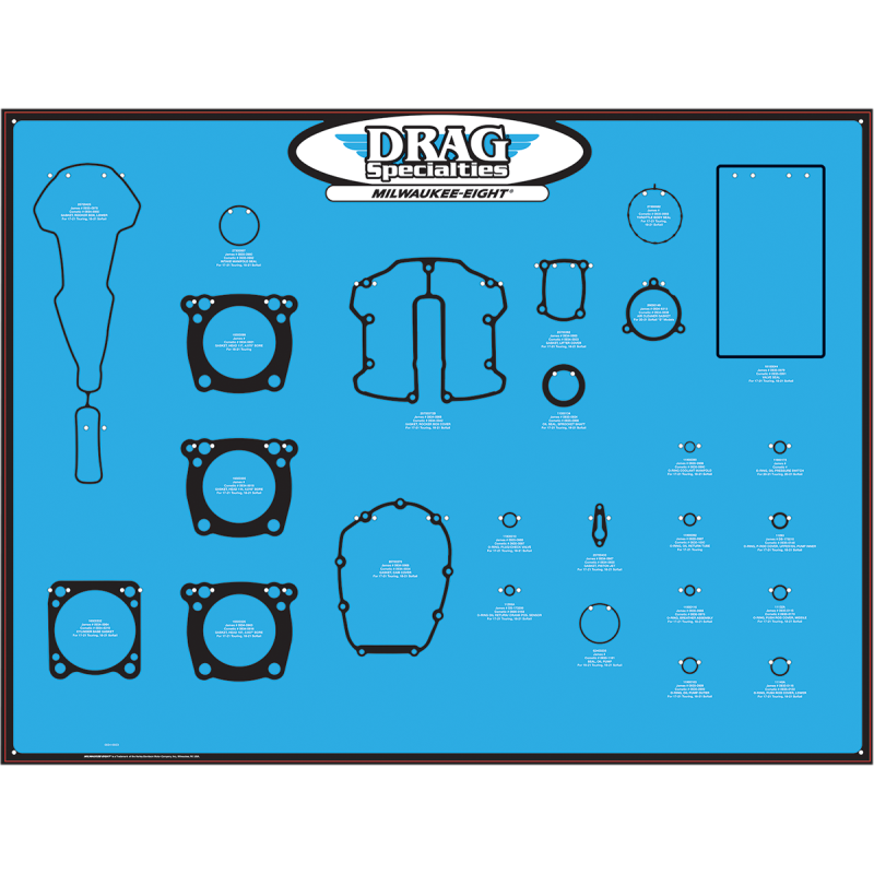 0934-6923 DRAG-SPECIALTIES DISPLAY BRD GASKET 17+M8 DISPLAY BRD GASKET 17+M8 GASKETS & KITS 