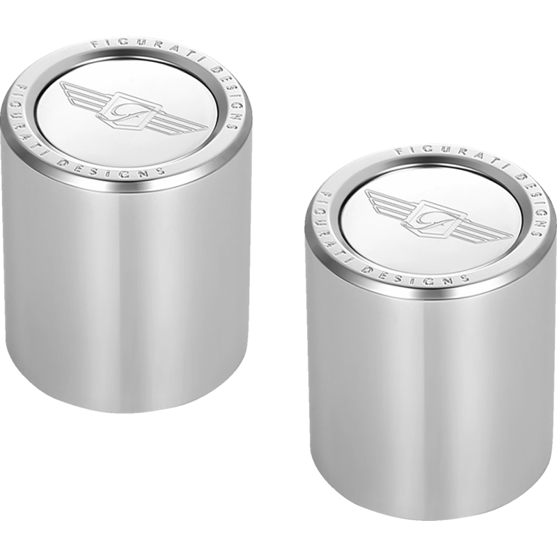 FD01-DC-27.2/32-SS FIGURATI-DESIGNS ND MAG DOCKING COVERS SILVER WITH FD LOGO-27.2X32MM ND MAG DOCKING COVERS SILVER WITH FD LOGO-27.2X32MM LUGGAGE PARTS & ACCESSORIES 
