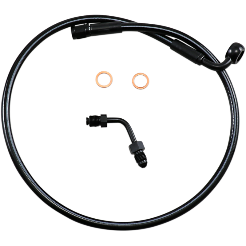 SBB1502-27 MAGNUM Brake Line - Upper with Adapter - Black Brake Line - Upper with Adapter - Black BRAKE LINES-HOSES-STAINLESS STEEL 