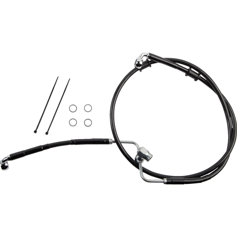 618607-BLK DRAG-SPECIALTIES BRAKE LINE RR NON ABS BL BRAKE LINE RR NON ABS BL BRAKE LINES-HOSES-STAINLESS STEEL 
