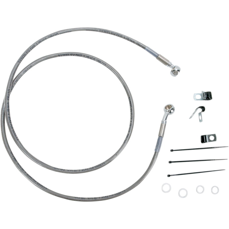 660214-8 DRAG-SPECIALTIES 00-07 FLST/F FRT S/S BRAKE LINE KIT +8 00-07 FLST/F FRT S/S BRAKE LINE KIT +8 BRAKE LINES-HOSES-STAINLESS STEEL 