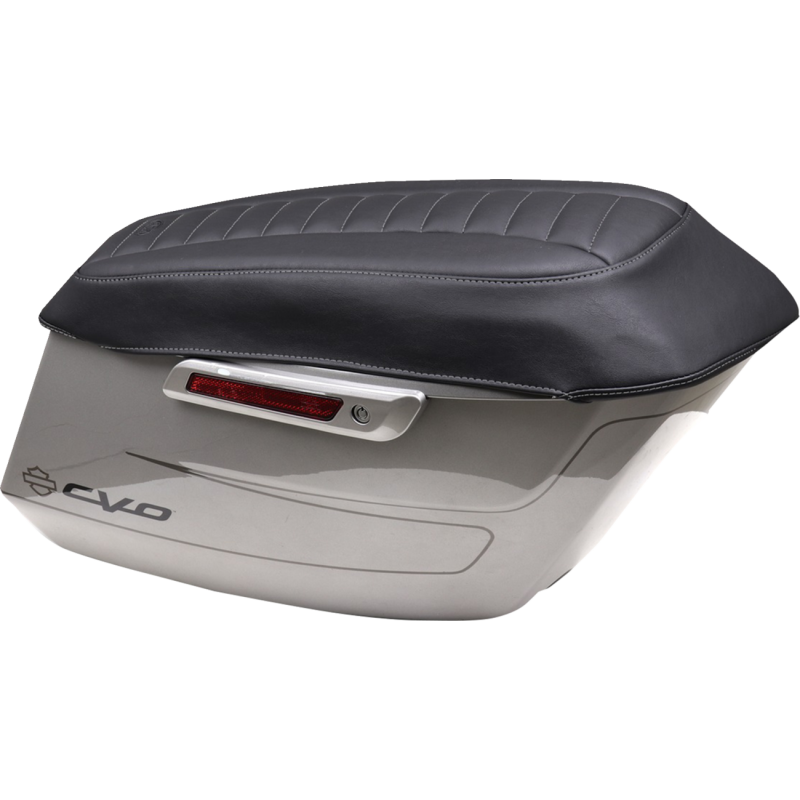 88404GM MUSTANG Deluxe Saddlebag Lid Covers-Black w/Gunmetal Stitch-Touring Deluxe Saddlebag Lid Covers-Black w/Gunmetal Stitch-Touring SADDLEBAGS & PARTS 