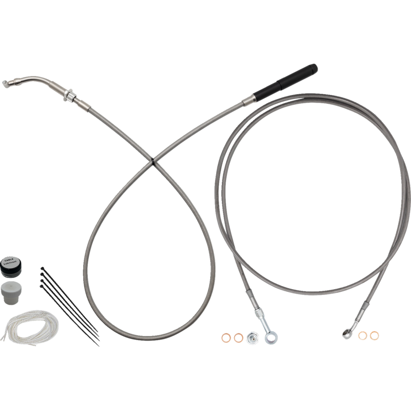 249914 FAT-BAGGERS-INC EZ Install Kit - 14" Handlebars-Upper Clutch FL-Braided SS EZ Install Kit - 14" Handlebars-Upper Clutch FL-Braided SS CLUTCH & BRAKE CABLE/HOSE KTS 