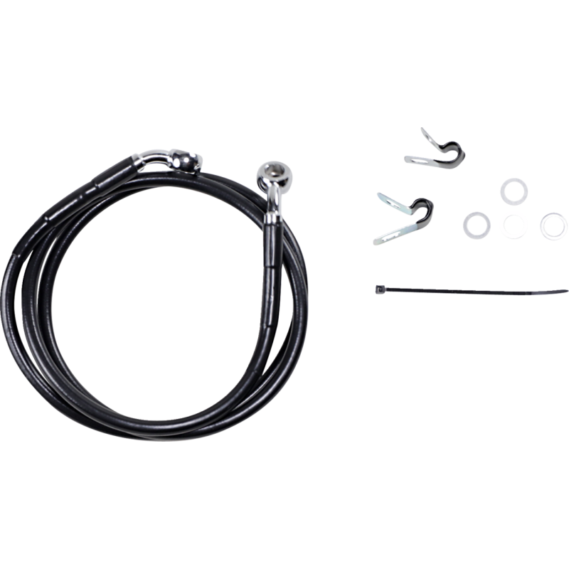 660310-6BLK DRAG-SPECIALTIES 04-10883C/1200C +6 BLK FRT BRK LINE KIT 04-10883C/1200C +6 BLK FRT BRK LINE KIT BRAKE LINES-HOSES-STAINLESS STEEL 