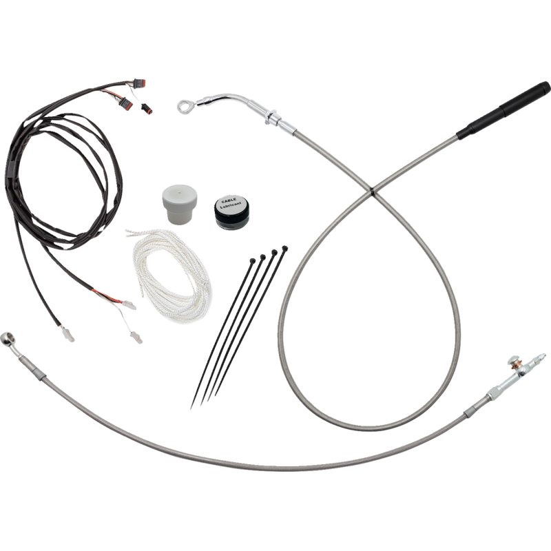 119012-C FAT-BAGGERS-INC EZ Install Kit - 12" Handlebars -Upper Clutch-Braided SS/CHR EZ Install Kit - 12" Handlebars -Upper Clutch-Braided SS/CHR CLUTCH & BRAKE CABLE/HOSE KTS 