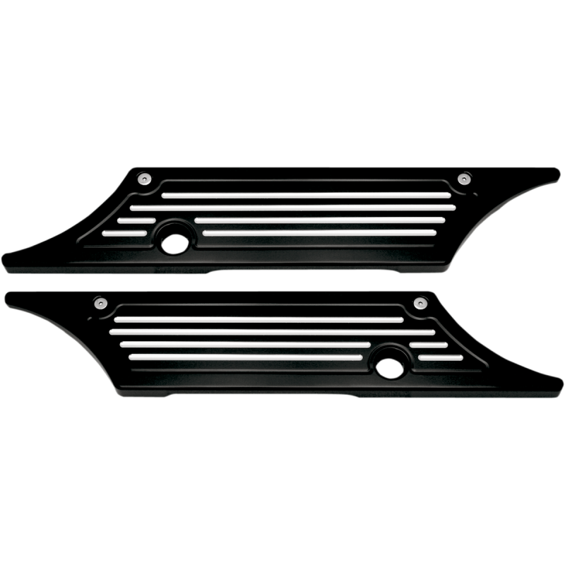104720B PRO-ONE-PERF.MFG. SADDLE BAG LATCH CVRS B/MILL BLK ANODIZE SADDLE BAG LATCH CVRS B/MILL BLK ANODIZE SADDLEBAGS & PARTS 