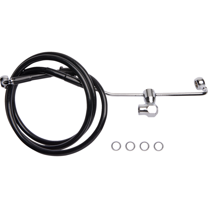 6141900-BLK DRAG-SPECIALTIES BRAKE LINE RR NON ABS BL BRAKE LINE RR NON ABS BL BRAKE LINES-HOSES-STAINLESS STEEL 