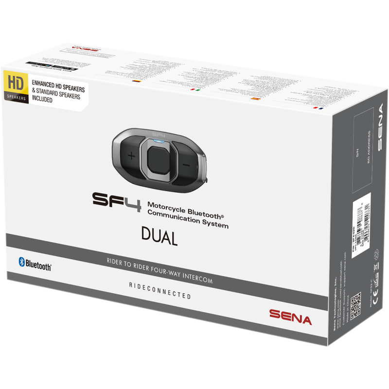 SF4-02D SENA SF4 BLUETOOTH COMMUNICATION SYSTEM WITH HD SPEAKERS (DUAL PACK) SF4 BLUETOOTH COMMUNICATION SYSTEM WITH HD SPEAKERS (DUAL PACK) Communication Systems 