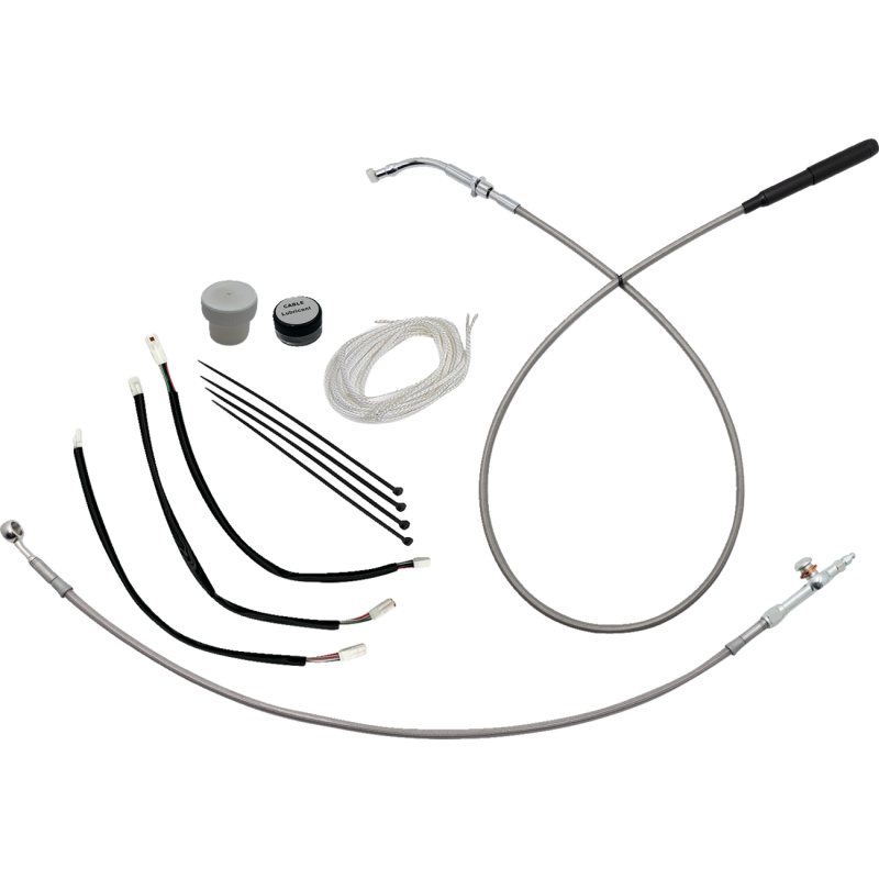 149012-C FAT-BAGGERS-INC EZ Install Kit - 12" Handlebars -Upper Clutch-Braided SS/CHR EZ Install Kit - 12" Handlebars -Upper Clutch-Braided SS/CHR CLUTCH & BRAKE CABLE/HOSE KTS 