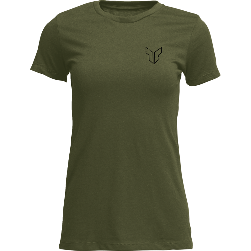 3031-4336 THOR TEE WOMENS PATCHED UP MIL GRN LG TEE WOMENS PATCHED UP MIL GRN LG T-SHIRTS-LADIES 