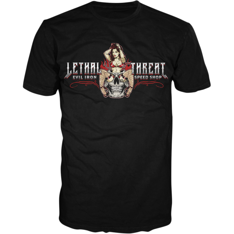 LT20893-5XL LETHAL-THREAT TEE EVIL IRON BLACK 5X TEE EVIL IRON BLACK 5X T-SHIRTS-MENS 
