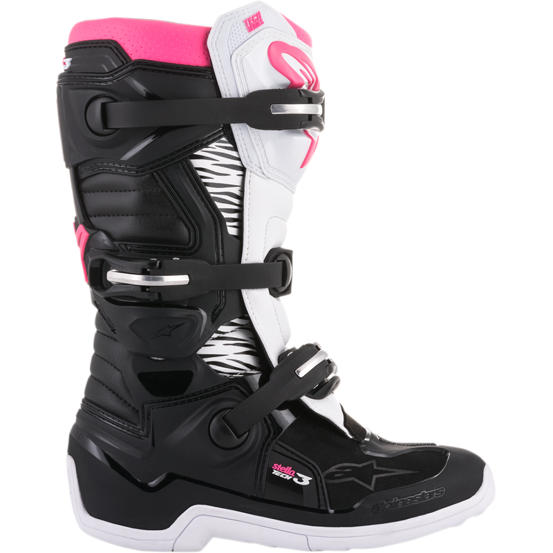 2013218-130-9 ALPINESTARS BOOT 4W TECH 3 BK/WT/PK 9 BOOT 4W TECH 3 BK/WT/PK 9 OFFROAD RIDING BOOTS - ADULT 