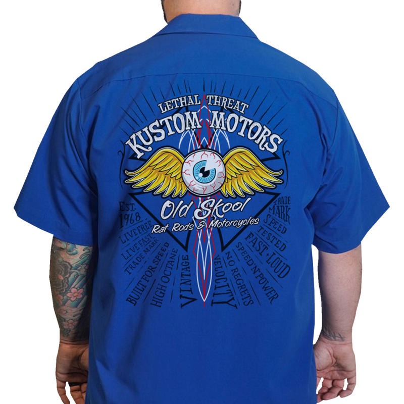 DG60143-4XL LETHAL-THREAT SHIRT EYEBALLOS BLUE 4X SHIRT EYEBALLOS BLUE 4X SHIRTS-MENS 