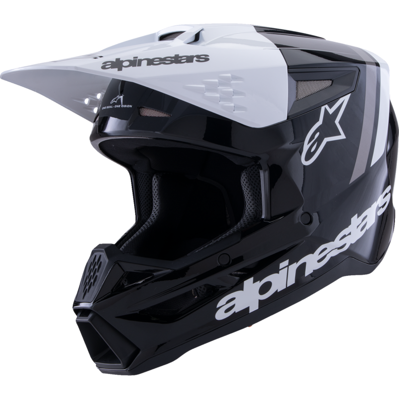 8300726-1546-XL ALPINESTARS HELMET SM3 RADIUM BLK/WH/GY XL HELMET SM3 RADIUM BLK/WH/GY XL OFFROAD FULL FACE 1-PC ADULT HELMET 