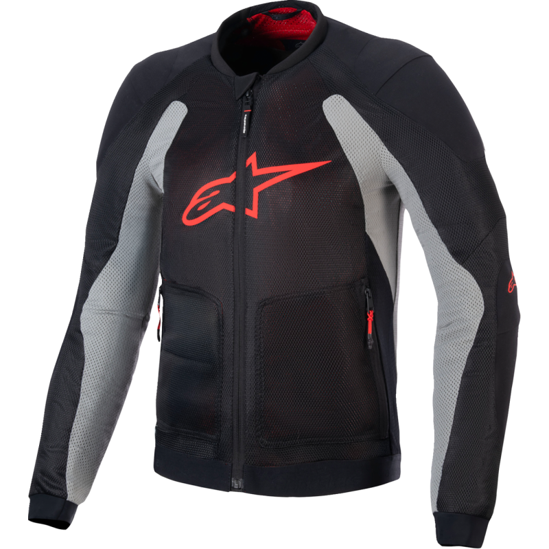 3301225-1087-XL ALPINESTARS-ROAD JACKET TROOP AIR BLK/GRY/BRIGHT RED XL JACKET TROOP AIR BLK/GRY/BRIGHT RED XL JACKETS- TEXTILE MENS 