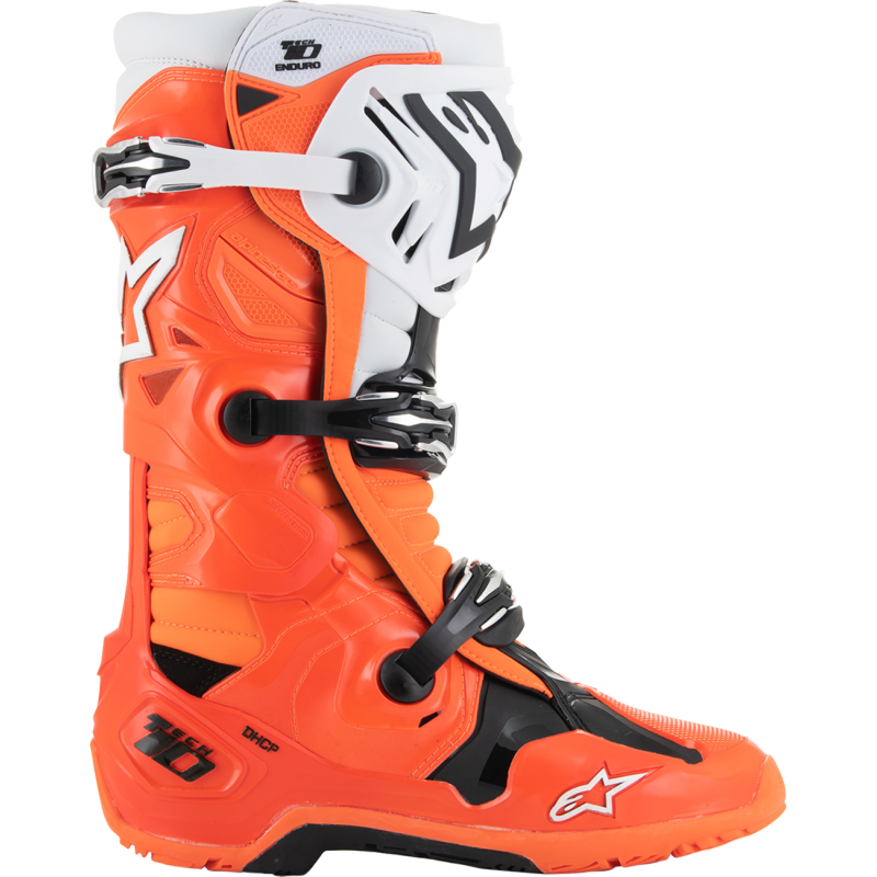 2010025-4512-9 ALPINESTARS BOOT TECH 10 ENDURO ORANGE FLUO/BLACK/WHITE 9 BOOT TECH 10 ENDURO ORANGE FLUO/BLACK/WHITE 9 OFFROAD RIDING BOOTS - ADULT 