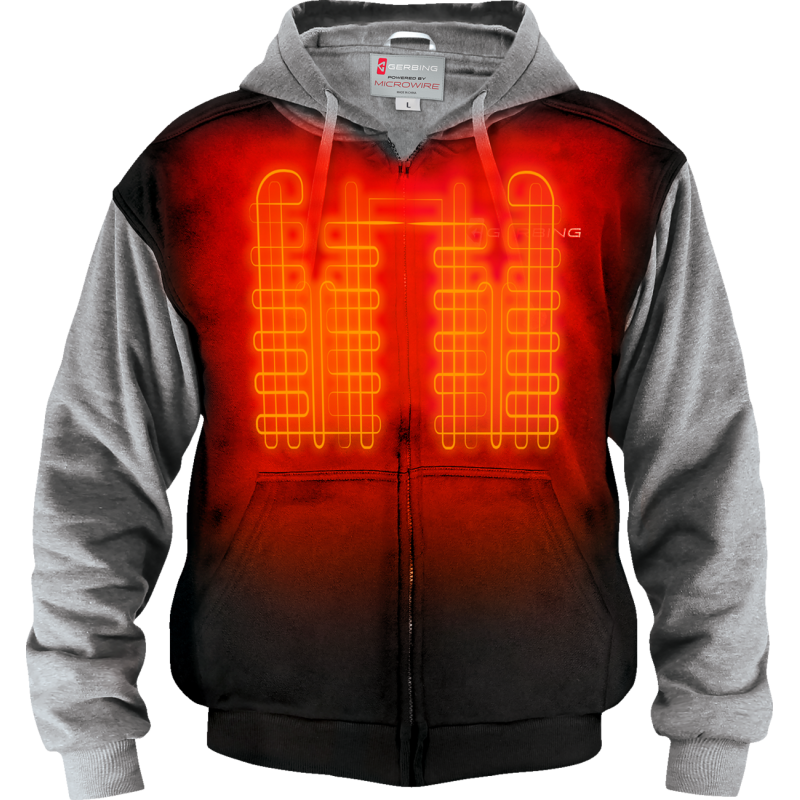 GER-HDY-7V-UNI-BLK-XXL GERBING HOODIE HEAT 7V 2X HOODIE HEAT 7V 2X SHIRTS-MENS 