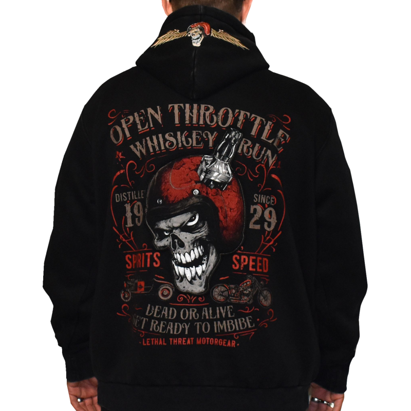 HD84074-4XL LETHAL-THREAT HOODY ZIP OPNTHRTL BK 4X HOODY ZIP OPNTHRTL BK 4X SWEATS-MENS 