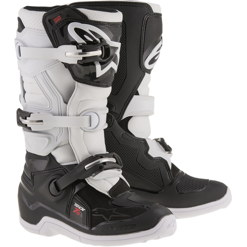 2015017-12-8 ALPINESTARS BOOT TECH7S BK/WT 8 BOOT TECH7S BK/WT 8 OFFROAD RIDING BOOTS - CHILDS 