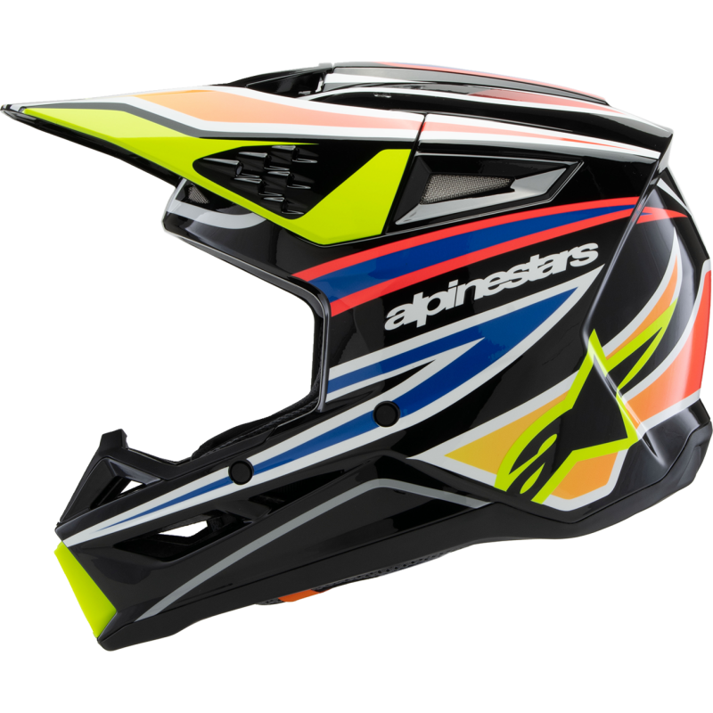 8302125-1574-YM ALPINESTARS HELMET SM3 YTH WURX B/Y/BL/R M ECE06 HELMET SM3 YTH WURX B/Y/BL/R M ECE06 OFFROAD FULL FACE 1-PC CHILD HELMET 