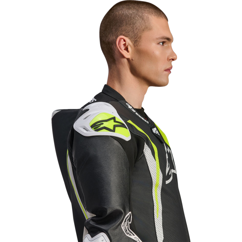 3150226-125-58 ALPINESTARS-ROAD SUIT GP TECH V5 BLK/WHT/YEL FLUO 58 SUIT GP TECH V5 BLK/WHT/YEL FLUO 58 SUITS - 1-PC MENS 