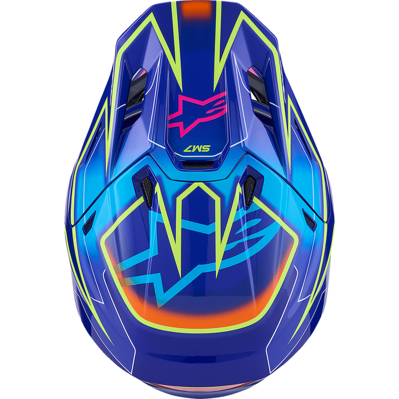 8302526-7254-XL ALPINESTARS HELMET SM7 CAST BLU/YL/PINK XL HELMET SM7 CAST BLU/YL/PINK XL OFFROAD FULL FACE 1-PC ADULT HELMET 