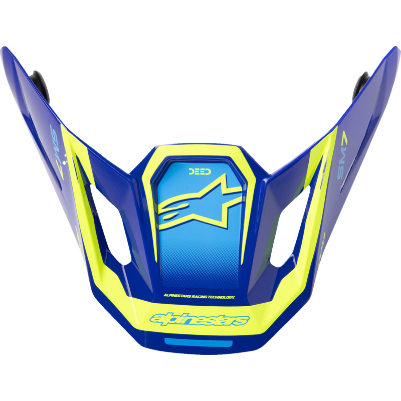 8981326-7253 ALPINESTARS VISOR SM7 DEED BLUE/YEL VISOR SM7 DEED BLUE/YEL VISORS & PEAKS 