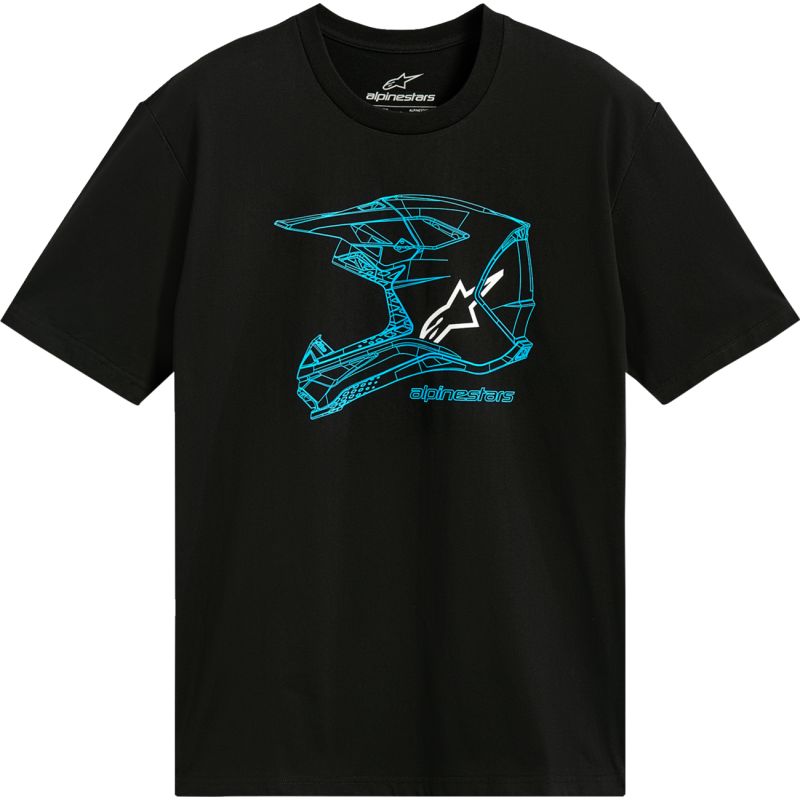 1214-73116-1072-XL ALPINESTARS-CASUALS TEE MX HELMET BLACK/BLUE XL TEE MX HELMET BLACK/BLUE XL T-SHIRTS-MENS 