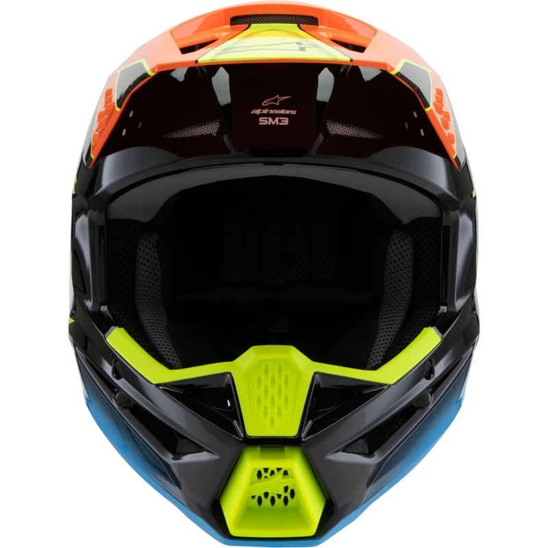 8301725-1455-YM ALPINESTARS HELMET SM3 YTH FRAY B/O/Y M ECE06 HELMET SM3 YTH FRAY B/O/Y M ECE06 OFFROAD FULL FACE 1-PC CHILD HELMET 